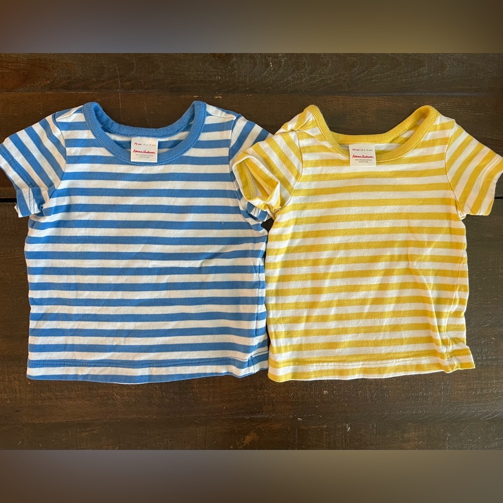 Hanna Andersson striped tees size 6-12 mo